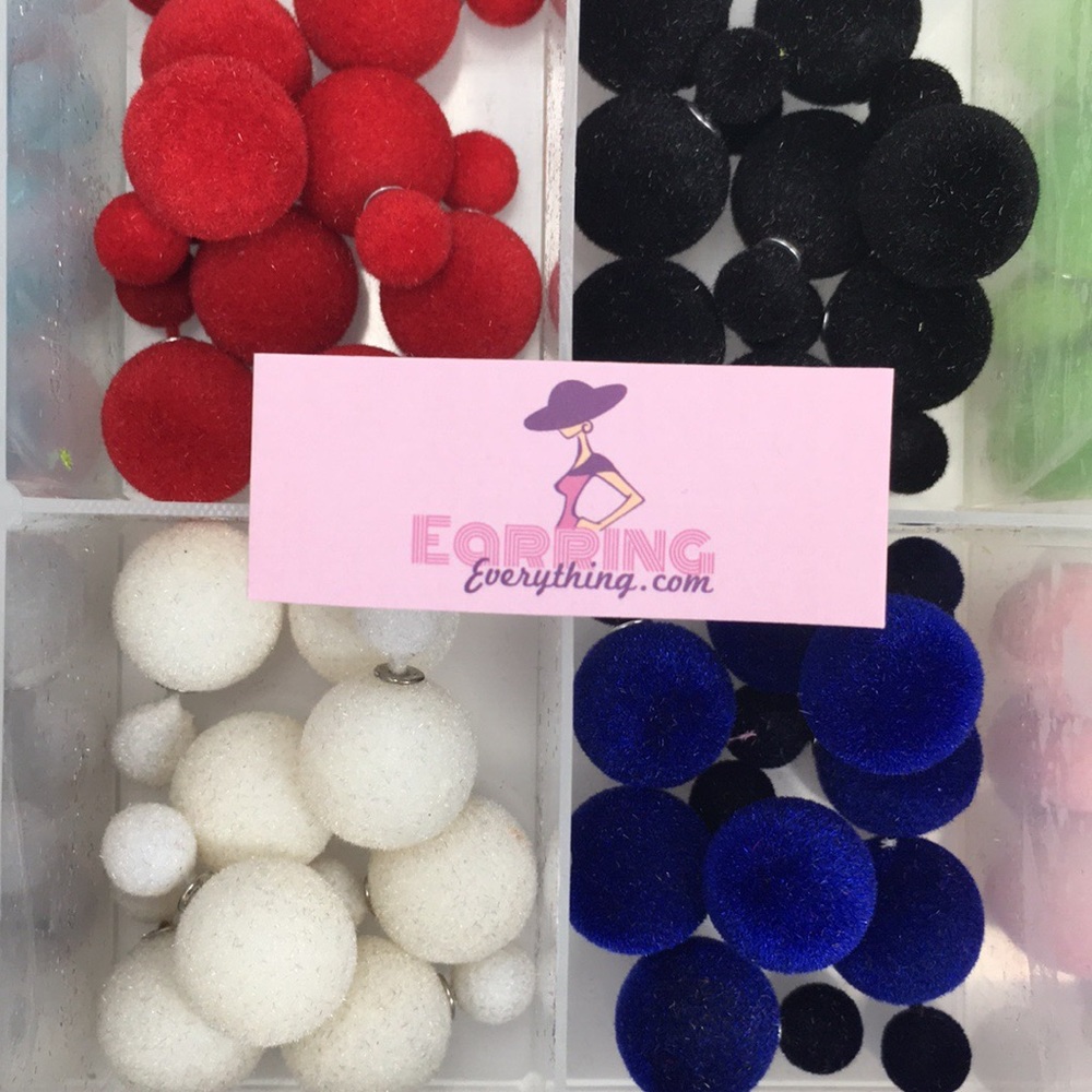 Get 4 pair of Velvet Ball Studs Behind Ear